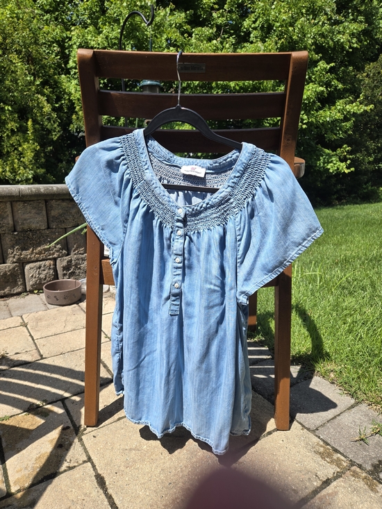 Vineyard Vines Tops - Vineyard Vines Light Blue Smocked-Yoke Tunic